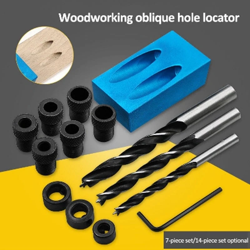 Pocket Hole Screw Jig 15 Grad Dübelbohrer Tischler-Kit Tischler Holz Holzarbeiten Guides Joint Angle Locator Tool