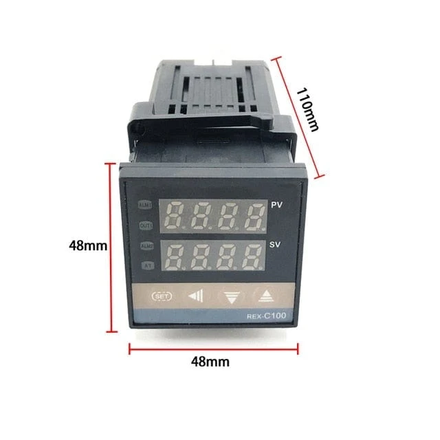 REX-C100 Digitaler PID-Temperaturregler, Thermostat, SSR-Ausgang + max. 40 A SSR-Relais + K-Thermoelement-Sonde, hohe Qualität
