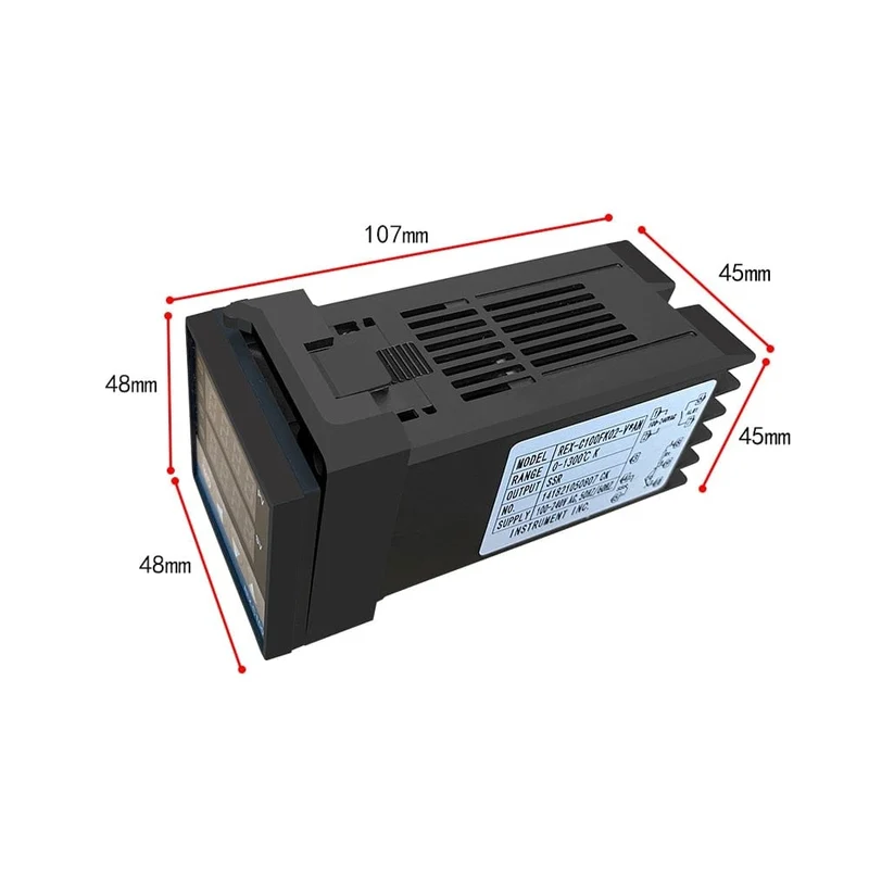 REX-C100 Digitaler PID-Temperaturregler, Thermostat, SSR-Ausgang + max. 40 A SSR-Relais + K-Thermoelement-Sonde, hohe Qualität