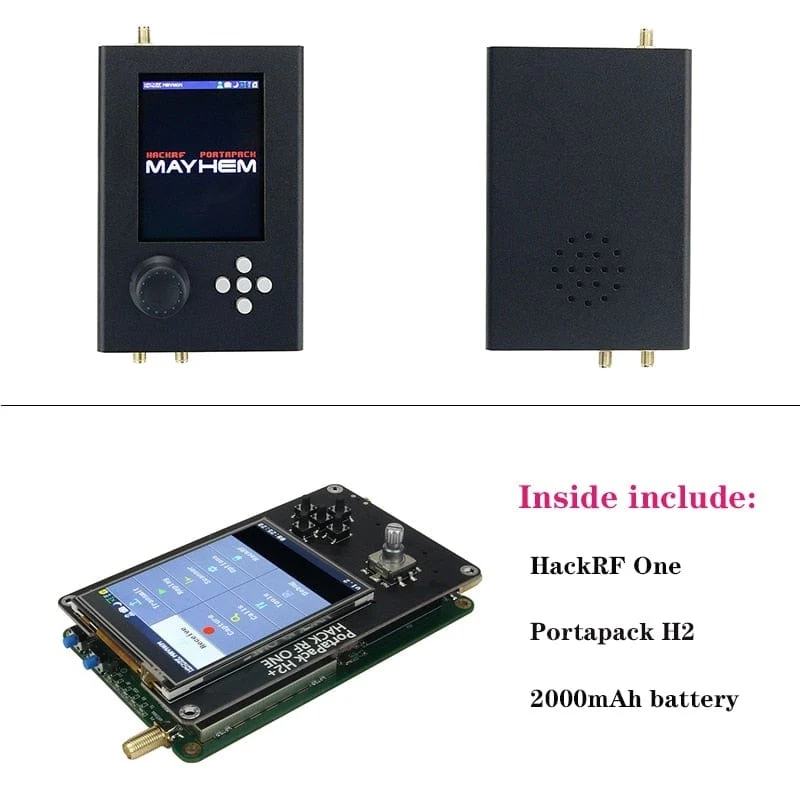 Mayhem Portapack H2 Hackrf One SDR Software Defined Radio 1MHz-6GHz Optional Metallgehäuse Antennen Kits DIY Schnellmontage