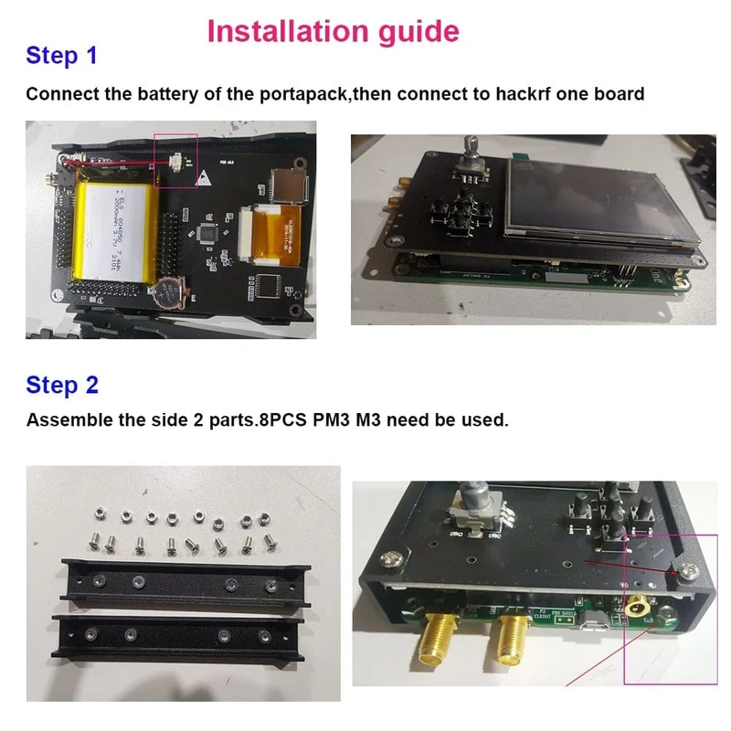 Mayhem Portapack H2 Hackrf One SDR Software Defined Radio 1MHz-6GHz Optional Metallgehäuse Antennen Kits DIY Schnellmontage