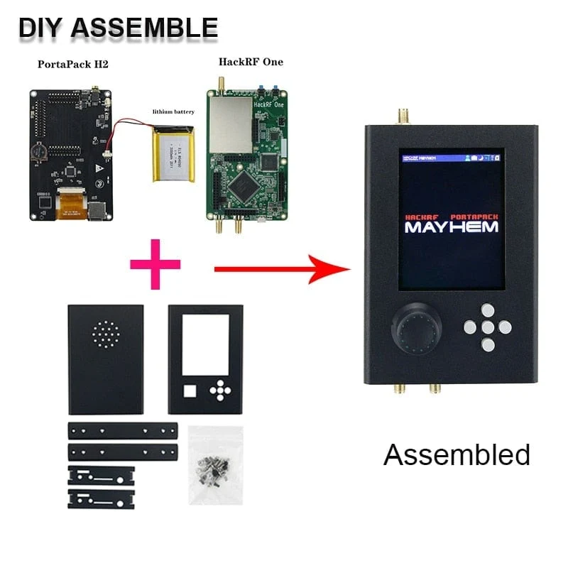Mayhem Portapack H2 Hackrf One SDR Software Defined Radio 1MHz-6GHz Optional Metallgehäuse Antennen Kits DIY Schnellmontage