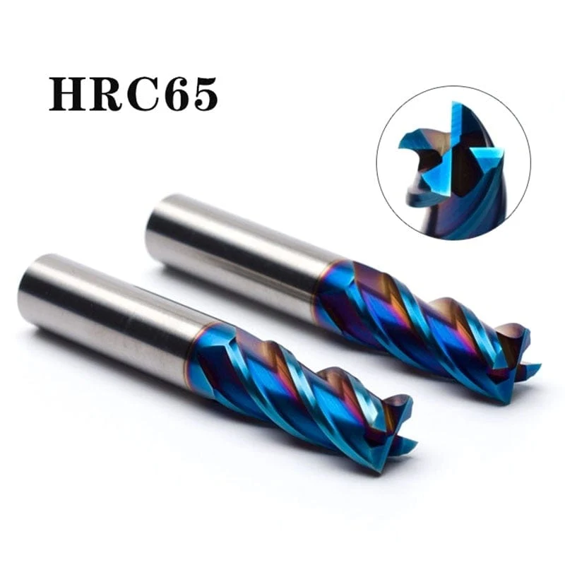4 Flöten HRC65 Hartmetall-Schaftfräser Legierungskarbid-Fräsen Wolframstahl-Fräser EndMillS CNC-Schneidwerkzeuge
