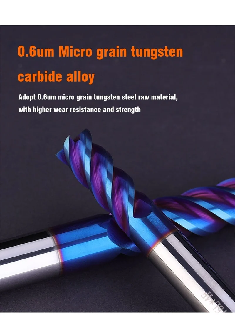 4 Flöten HRC65 Hartmetall-Schaftfräser Legierungskarbid-Fräsen Wolframstahl-Fräser EndMillS CNC-Schneidwerkzeuge