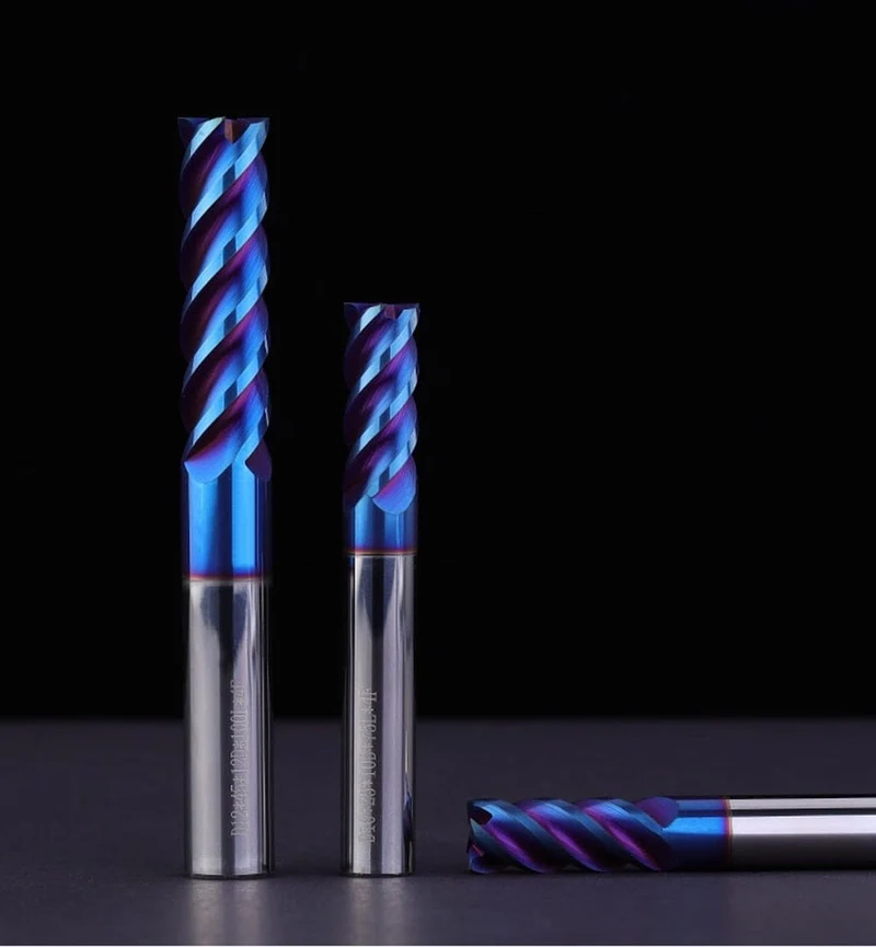 4 Flöten HRC65 Hartmetall-Schaftfräser Legierungskarbid-Fräsen Wolframstahl-Fräser EndMillS CNC-Schneidwerkzeuge