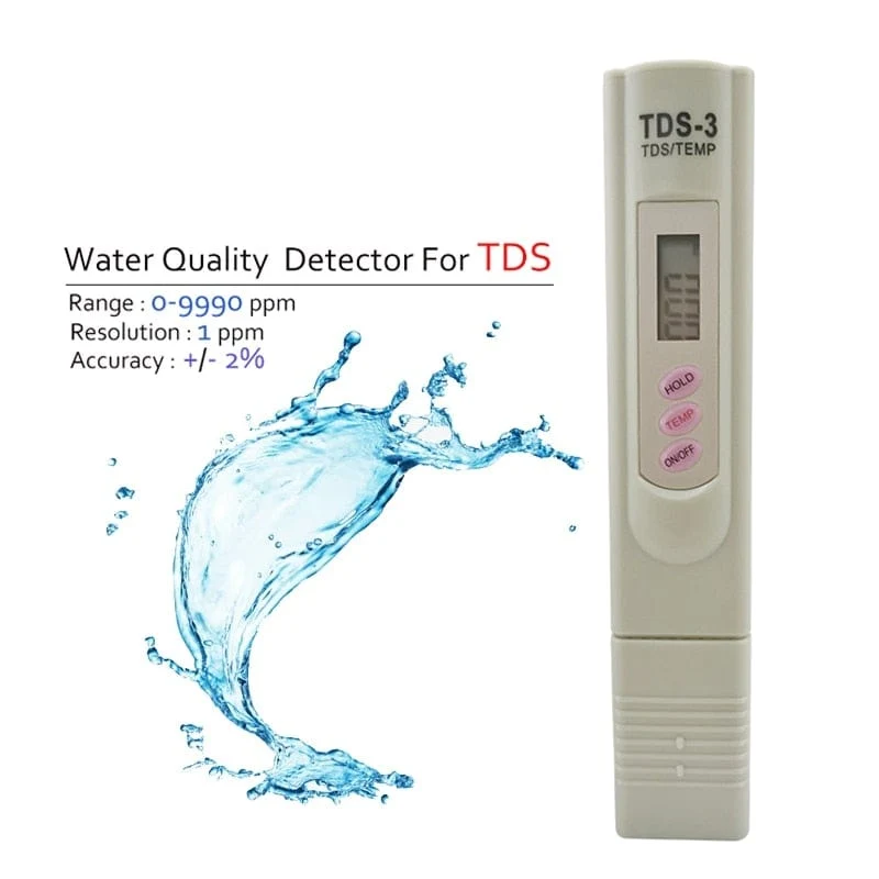 2-in-1 PPM Wasser TDS Messgerät Tester Trinkwasser Qualität Analysator Monitor Filter Schnelltest Aquarium Hydroponik Pools PPM TDS-3