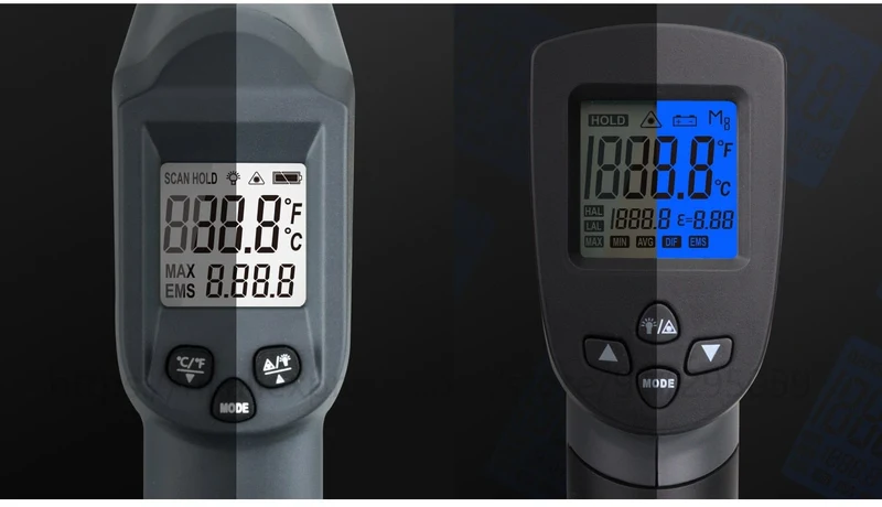 Kaemeasu Digitales Infrarot-Thermometer -50~1600 Messbereich, berührungslos, Sicherheit, Kochen, industrielle elektronische Thermometerpistole
