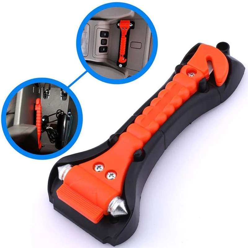 2-in-1-Mini-Auto-Sicherheitshammer, lebensrettender Fluchtnothammer, Sicherheitsgurtschneider, Fensterglasbrecher, Autorettung, rote Hämmer