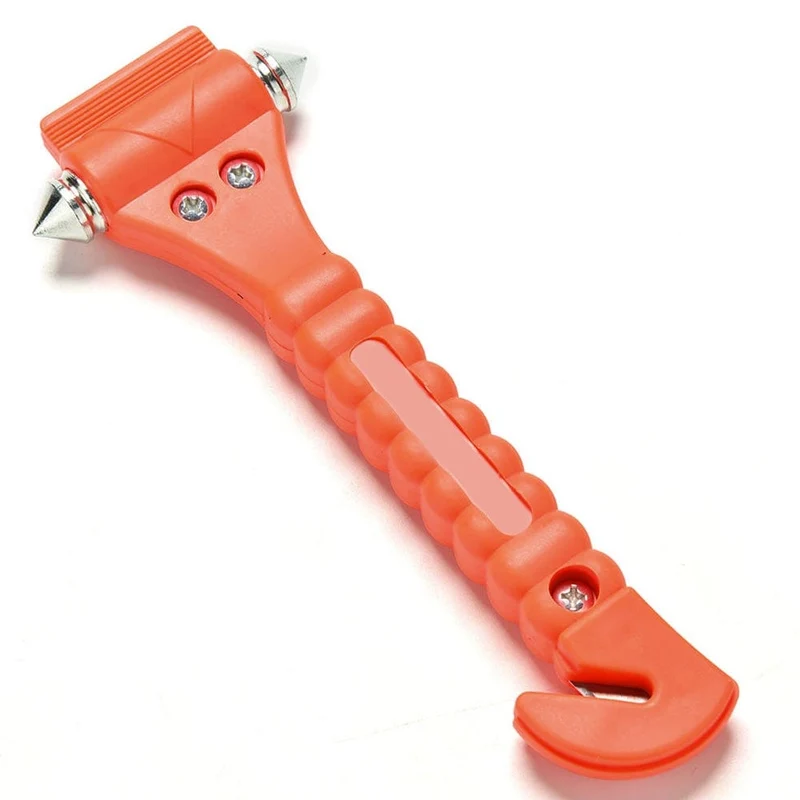 2-in-1-Mini-Auto-Sicherheitshammer, lebensrettender Fluchtnothammer, Sicherheitsgurtschneider, Fensterglasbrecher, Autorettung, rote Hämmer