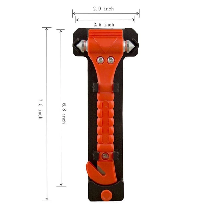 2-in-1-Mini-Auto-Sicherheitshammer, lebensrettender Fluchtnothammer, Sicherheitsgurtschneider, Fensterglasbrecher, Autorettung, rote Hämmer