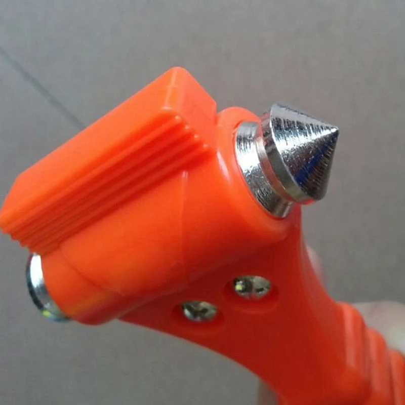 2-in-1-Mini-Auto-Sicherheitshammer, lebensrettender Fluchtnothammer, Sicherheitsgurtschneider, Fensterglasbrecher, Autorettung, rote Hämmer