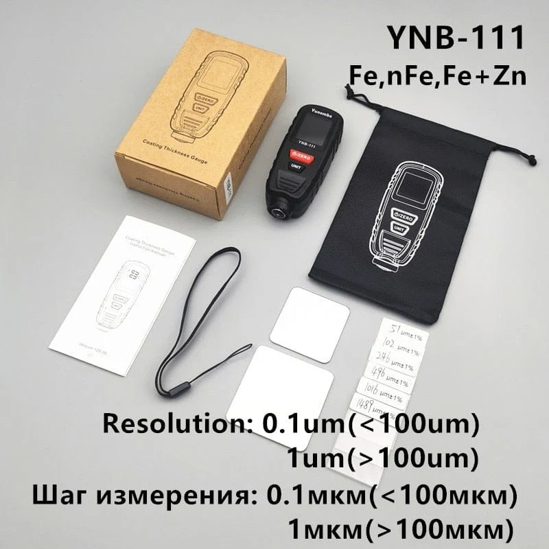 2021 New Yunombo YNB-110/YNB-111 Mini Auto Lackdickenmessgerät Schichtdickenmessgerät Filmdickenprüfer Fe nFe Fe + Zn