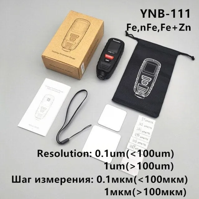 2021 New Yunombo YNB-110/YNB-111 Mini Auto Lackdickenmessgerät Schichtdickenmessgerät Filmdickenprüfer Fe nFe Fe + Zn