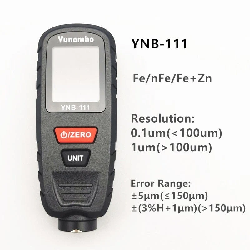 2021 New Yunombo YNB-110/YNB-111 Mini Auto Lackdickenmessgerät Schichtdickenmessgerät Filmdickenprüfer Fe nFe Fe + Zn