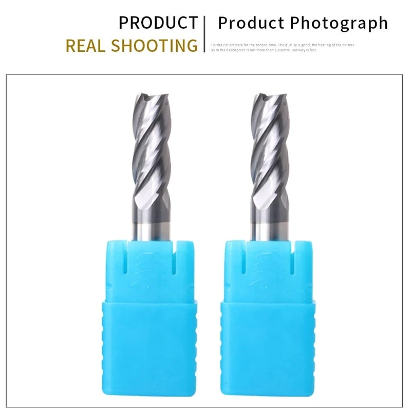 Schaftfräser HRC50 4 Schneiden Hochwertiger Fräser aus Hartmetall und Wolframstahl, Schaftfräser 3 mm, 4 mm, 5 mm, 6 mm, 8 mm, 10 mm, Fräswerkzeuge