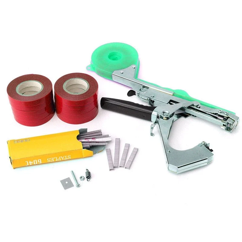 ALLOME Bindemaschine Pflanze Gartenpflanze Tapetool Tapener 10 Rollen Klebeband-Set für Gemüse, Trauben, Tomaten, Gurken, Pfefferblumen