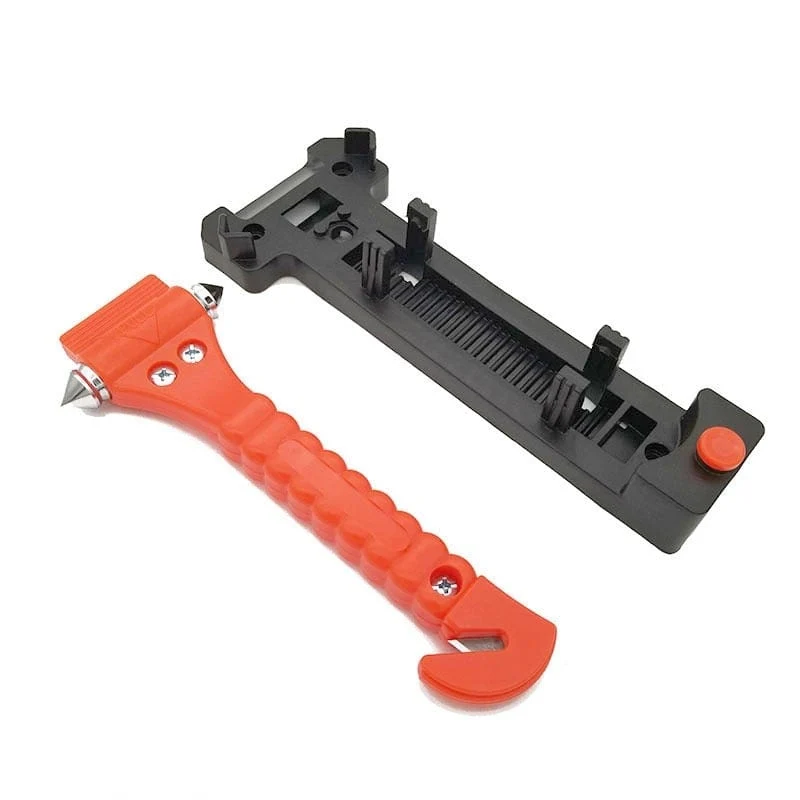 2 STÜCKE Auto notfall Sicherheit Hammer Lebensrettende Flucht Notfall Hammer Sicherheitsgurt Cutter Fenster Glasbrecher Auto Rettung Rot Hammer