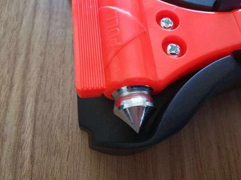 2 STÜCKE Auto notfall Sicherheit Hammer Lebensrettende Flucht Notfall Hammer Sicherheitsgurt Cutter Fenster Glasbrecher Auto Rettung Rot Hammer