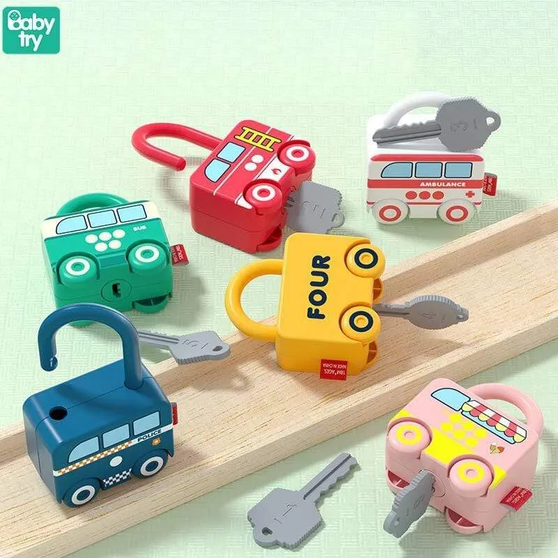 Kinder Montessori Spielzeug für Babys 1 bis 2 3 Jahre Lernspielzeug Schlösser Schlüssel Match Set Frühes Lernspiel Juguetes Bebes