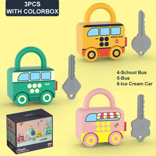Kinder Montessori Spielzeug für Babys 1 bis 2 3 Jahre Lernspielzeug Schlösser Schlüssel Match Set Frühes Lernspiel Juguetes Bebes