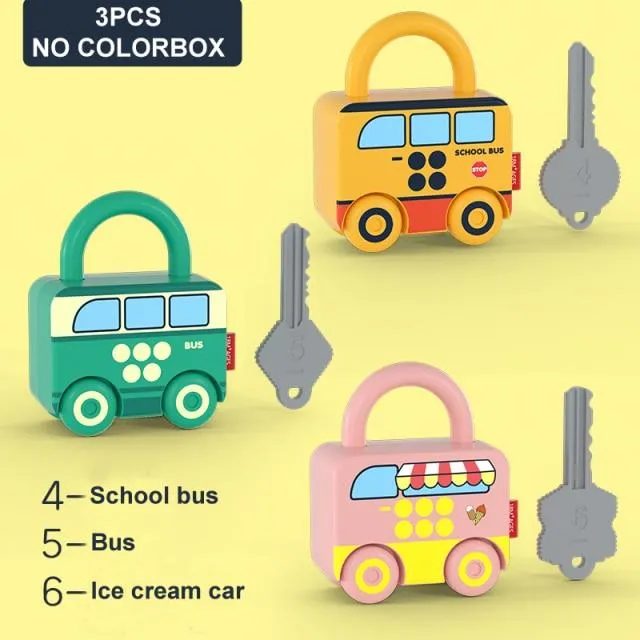 Kinder Montessori Spielzeug für Babys 1 bis 2 3 Jahre Lernspielzeug Schlösser Schlüssel Match Set Frühes Lernspiel Juguetes Bebes