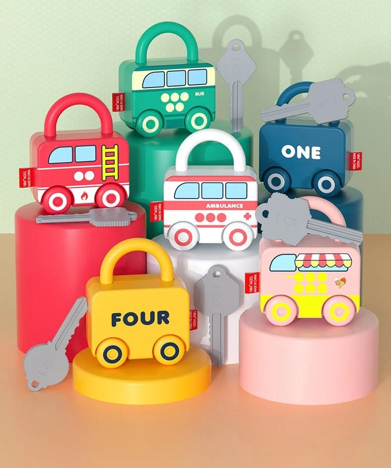 Kinder Montessori Spielzeug für Babys 1 bis 2 3 Jahre Lernspielzeug Schlösser Schlüssel Match Set Frühes Lernspiel Juguetes Bebes