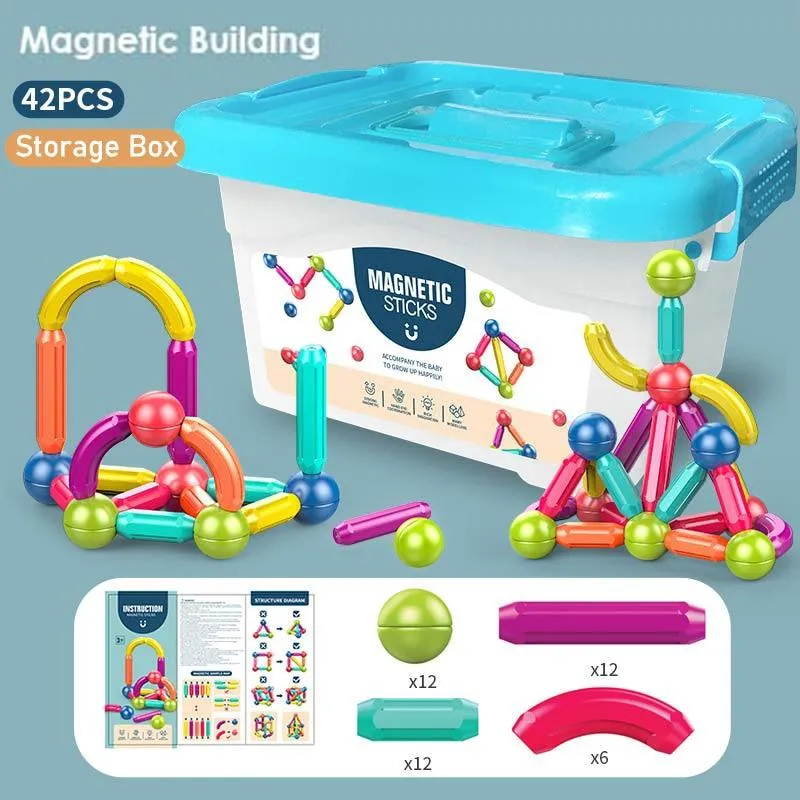 Baby Magnetische Bausteine ​​Kugeln Konstruktor Magnet Sticks Blöcke Set Montessori Spielzeug für Junge Mädchen Geburtstag Geschenk 2 bis 4 Jahre