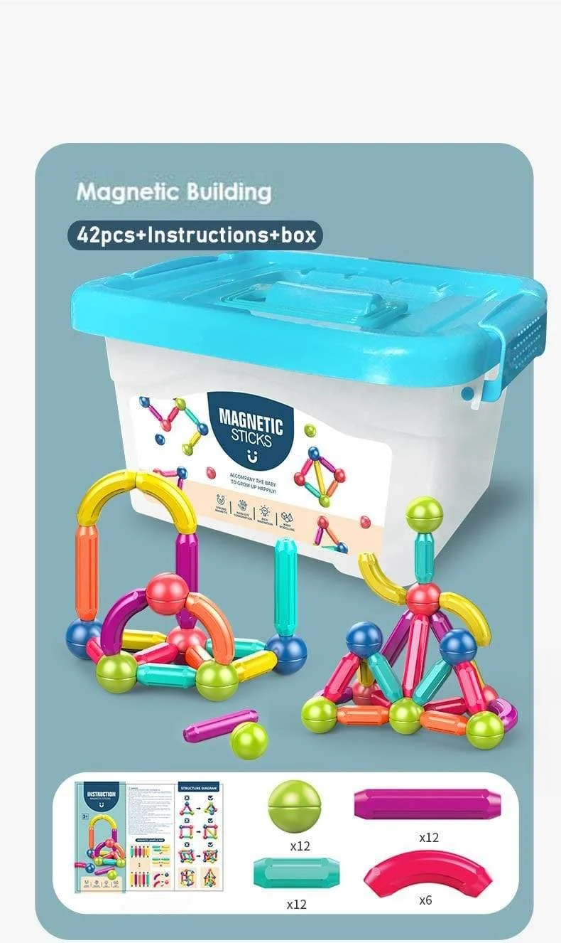 Baby Magnetische Bausteine ​​Kugeln Konstruktor Magnet Sticks Blöcke Set Montessori Spielzeug für Junge Mädchen Geburtstag Geschenk 2 bis 4 Jahre