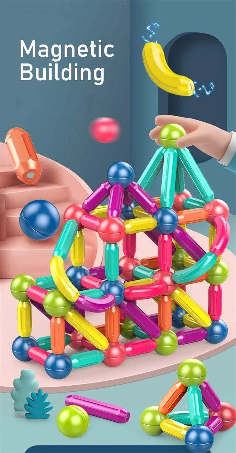 Baby Magnetische Bausteine ​​Kugeln Konstruktor Magnet Sticks Blöcke Set Montessori Spielzeug für Junge Mädchen Geburtstag Geschenk 2 bis 4 Jahre