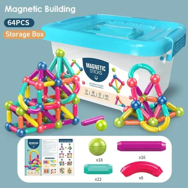 Baby Magnetische Bausteine ​​Kugeln Konstruktor Magnet Sticks Blöcke Set Montessori Spielzeug für Junge Mädchen Geburtstag Geschenk 2 bis 4 Jahre