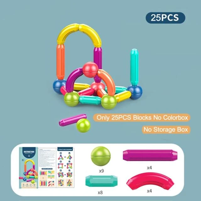 Baby Magnetische Bausteine ​​Kugeln Konstruktor Magnet Sticks Blöcke Set Montessori Spielzeug für Junge Mädchen Geburtstag Geschenk 2 bis 4 Jahre