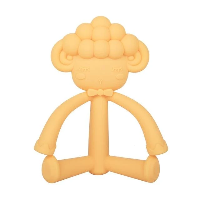 1Pcs Baby Zahnen Spielzeug Nette Cartoon Zähne Beißen Spielzeug Food Grade Silikon Säuglings Liefert Beißring Halter Baby Schnuller Beißringe