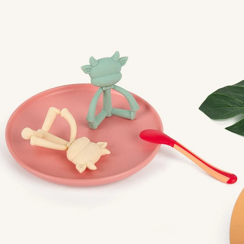 1Pcs Baby Zahnen Spielzeug Nette Cartoon Zähne Beißen Spielzeug Food Grade Silikon Säuglings Liefert Beißring Halter Baby Schnuller Beißringe