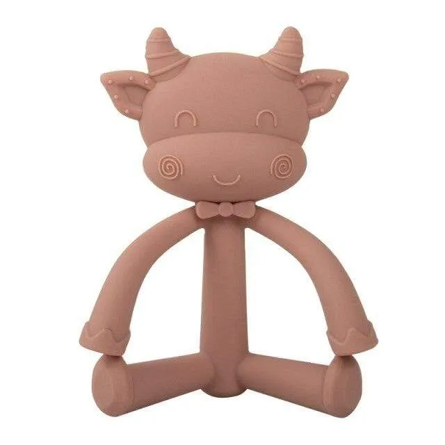 1Pcs Baby Zahnen Spielzeug Nette Cartoon Zähne Beißen Spielzeug Food Grade Silikon Säuglings Liefert Beißring Halter Baby Schnuller Beißringe