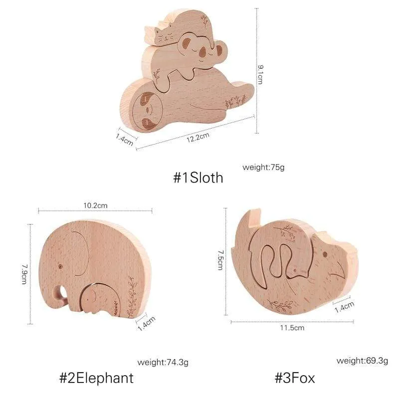 Holzblöcke im nordischen Stil, Baby-Montessori-Lernspielzeug für Kinder, kreatives Tier-Puzzle, Stapelspielzeug, Konstruktorblöcke