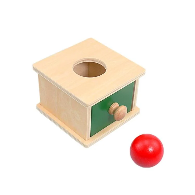 Montessori-Materialien, Streichholzschachtel, Ballbox, Münzbox, Sparschwein-Set, Spielzeug für Kleinkinder, Massivholz, Kleinkinder, grundlegende Lebenskompetenz-Spielzeug, 8–24 Monate