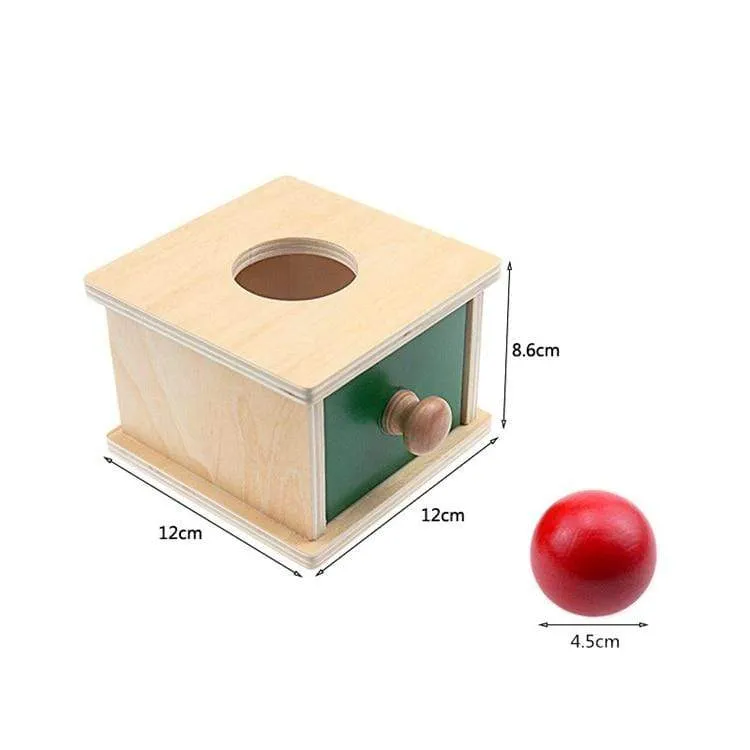 Montessori-Materialien, Streichholzschachtel, Ballbox, Münzbox, Sparschwein-Set, Spielzeug für Kleinkinder, Massivholz, Kleinkinder, grundlegende Lebenskompetenz-Spielzeug, 8–24 Monate