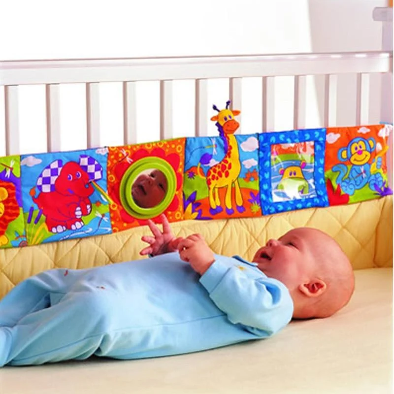 Rund um Multi-Touch-Lernspielzeug für Kleinkinder, doppelt, bunt, Neugeborenenbett, Stoßstange, Krippenspielzeug, frühes Lernen, Babyspielzeug, 0–12 Monate