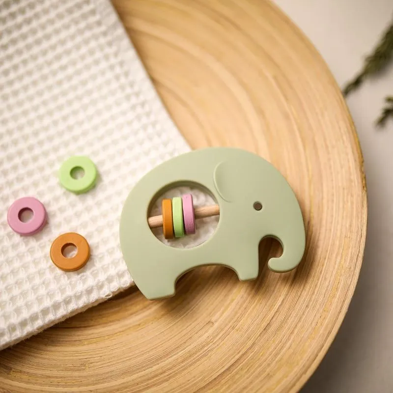 1PCS Baby Silikon Rassel Koala Spielzeug Baby Beißring Spielen Gym Montessori Lebensmittel Grade Kinderwagen Bett Glocke Schnuller Pädagogisches Baby ite