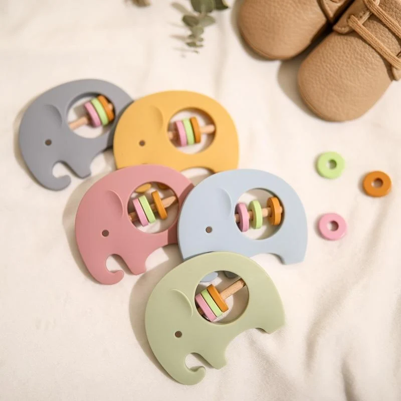 1PCS Baby Silikon Rassel Koala Spielzeug Baby Beißring Spielen Gym Montessori Lebensmittel Grade Kinderwagen Bett Glocke Schnuller Pädagogisches Baby ite