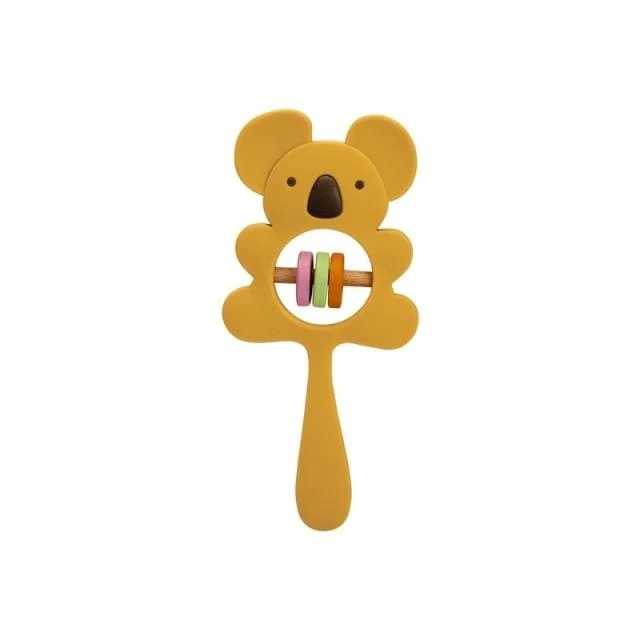1PCS Baby Silikon Rassel Koala Spielzeug Baby Beißring Spielen Gym Montessori Lebensmittel Grade Kinderwagen Bett Glocke Schnuller Pädagogisches Baby ite
