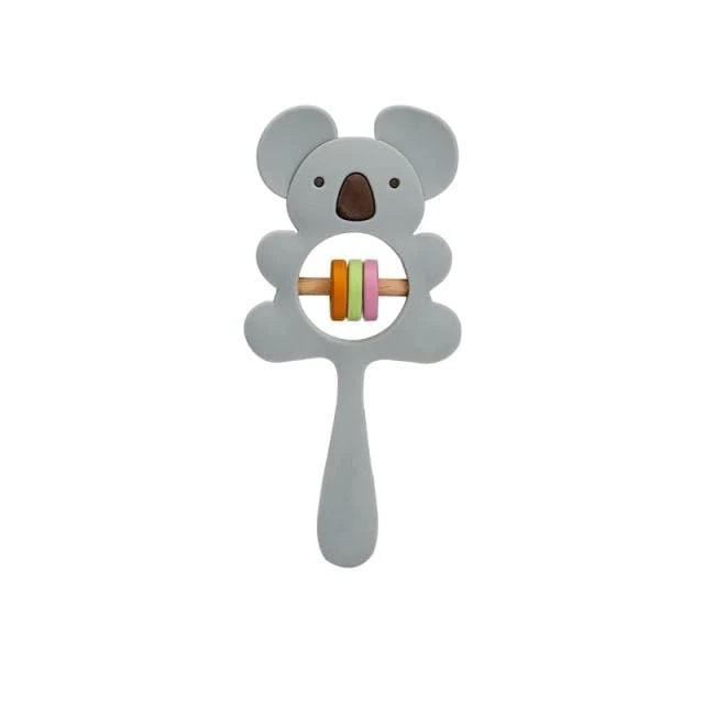 1PCS Baby Silikon Rassel Koala Spielzeug Baby Beißring Spielen Gym Montessori Lebensmittel Grade Kinderwagen Bett Glocke Schnuller Pädagogisches Baby ite