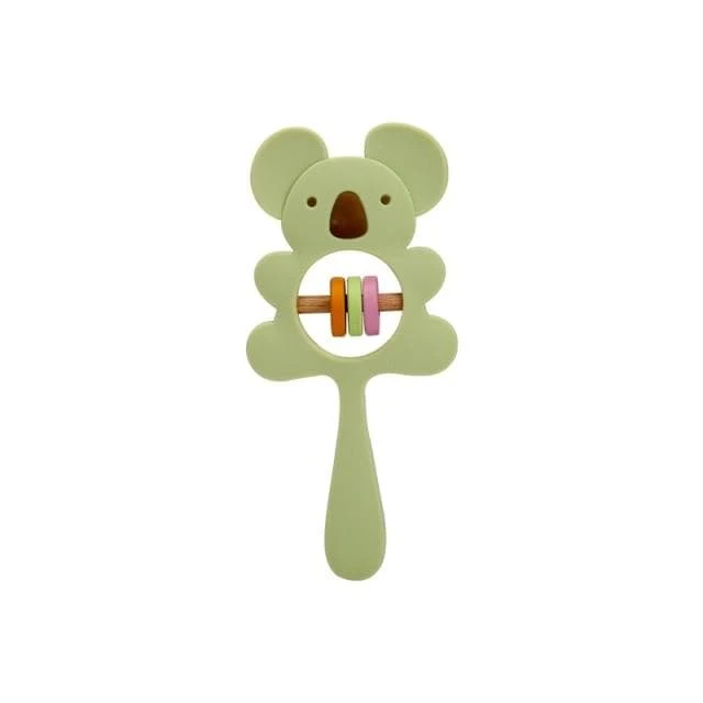1PCS Baby Silikon Rassel Koala Spielzeug Baby Beißring Spielen Gym Montessori Lebensmittel Grade Kinderwagen Bett Glocke Schnuller Pädagogisches Baby ite
