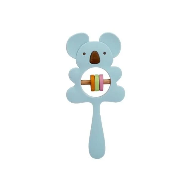 1PCS Baby Silikon Rassel Koala Spielzeug Baby Beißring Spielen Gym Montessori Lebensmittel Grade Kinderwagen Bett Glocke Schnuller Pädagogisches Baby ite