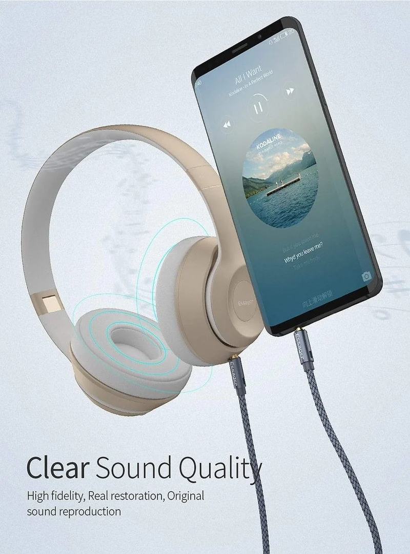Essager Aux-Kabel, Lautsprecherkabel, 3.5-mm-Klinken-Audiokabel für Auto-Kopfhörer-Adapter, männlicher Klinkenstecker auf Klinkenstecker, 3.5-mm-Kabel für Samsung Xiaomi