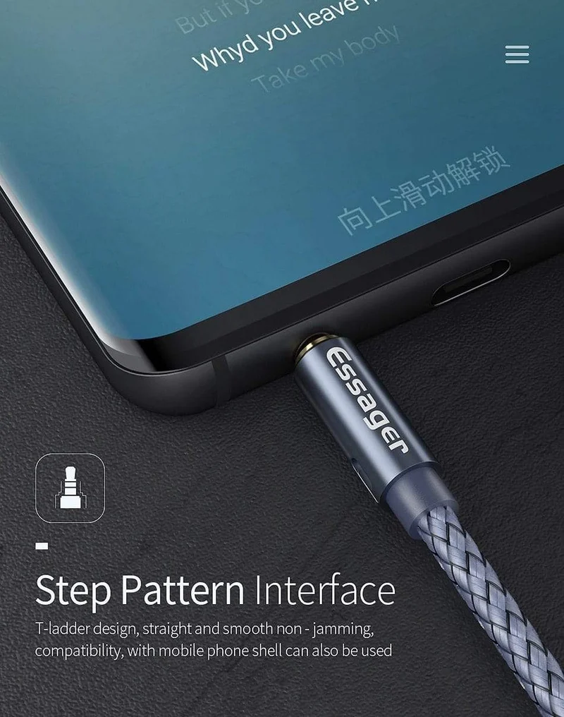 Essager Aux-Kabel, Lautsprecherkabel, 3.5-mm-Klinken-Audiokabel für Auto-Kopfhörer-Adapter, männlicher Klinkenstecker auf Klinkenstecker, 3.5-mm-Kabel für Samsung Xiaomi