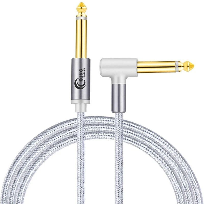 Gitarrenkabel, 6.5-mm-Klinkenstecker, Audiokabel, geflochtenes Nylon, 6.35-Zoll-Gitarreninstrumentenkabel für E-Gitarren-Mischverstärker, 6.35-mm-Kabel