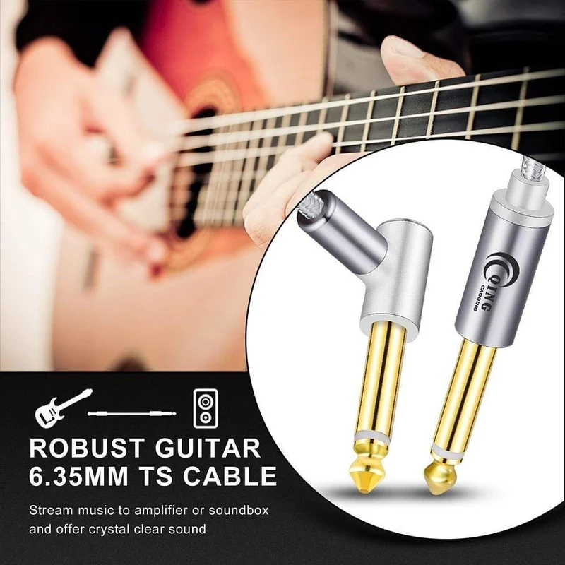 Gitarrenkabel, 6.5-mm-Klinkenstecker, Audiokabel, geflochtenes Nylon, 6.35-Zoll-Gitarreninstrumentenkabel für E-Gitarren-Mischverstärker, 6.35-mm-Kabel