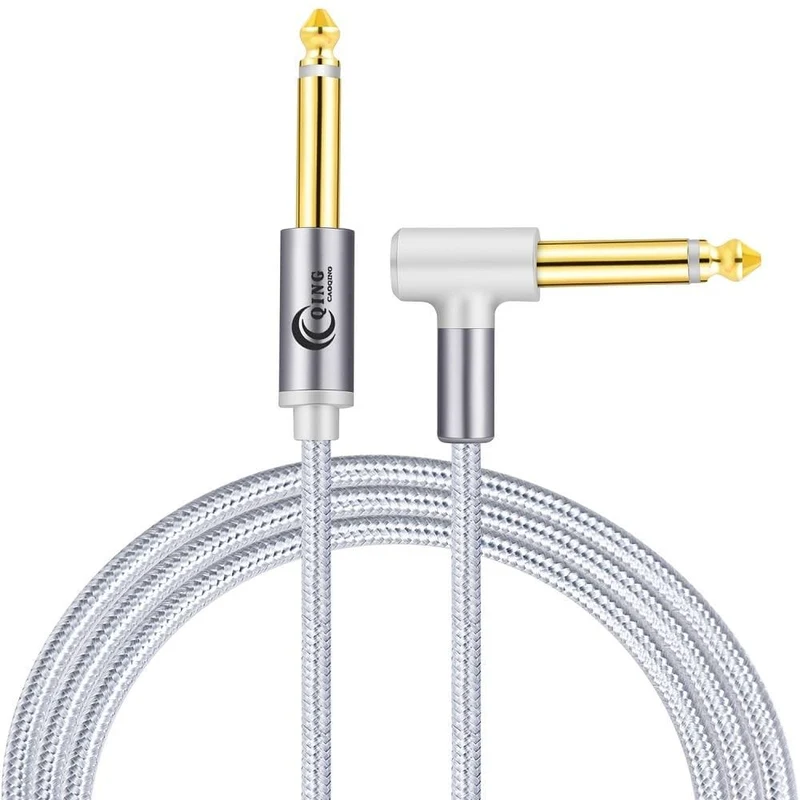 Gitarrenkabel, 6.5-mm-Klinkenstecker, Audiokabel, geflochtenes Nylon, 6.35-Zoll-Gitarreninstrumentenkabel für E-Gitarren-Mischverstärker, 6.35-mm-Kabel