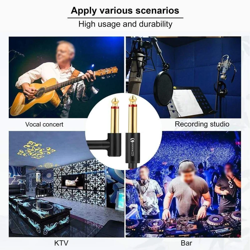 Gitarrenkabel, 6.5-mm-Klinkenstecker, Audiokabel, geflochtenes Nylon, 6.35-Zoll-Gitarreninstrumentenkabel für E-Gitarren-Mischverstärker, 6.35-mm-Kabel